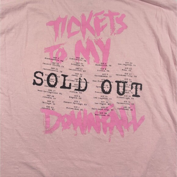 Machine Gun Kelly T-Shirt Mens Pink Crew Hip Hop Rap T Tour My Downfall Tee XL - Picture 8 of 9